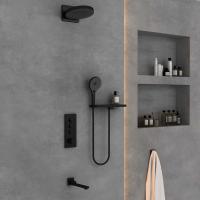 Душевой комплект термостатический встраиваемый, с поворотным изливом, трехрежимный  цвет черный VSFW-433TI1RMB VINCEA