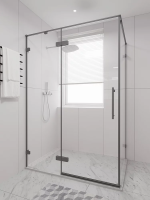 Душевой угол распашной 1400х800x2000 цвет профиля Графит брашинг стекло прозрачное осветленное AL-SP-14080-00-GR-C4 Premium Veconi