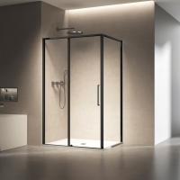 Душевой уголок прямоугольный  VSR-6SL9011CLB 1100x900 профиль черный стекло прозрачное Vincea