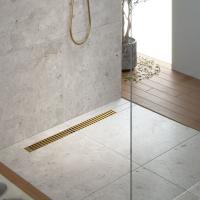 Душевой лоток TIMO Drain System 800 с вставкой "lines", Золото матовое