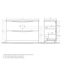 База под раковину напольная с двумя выкатными ящиками MARINO-1200-2C-PIA-BL-P BelBagno