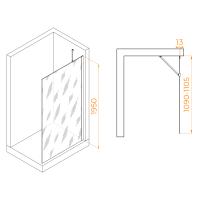 Перегородка для душа RGW WA-110W 110*195 351011011-15 профиль Белый стекло Прозрачное 8 мм RGW
