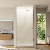 Душевая дверь распашная VN73RG/R-100-06-C4 1000x1950 Цвет профиля Золото брашинг Стекло Дождь Veconi