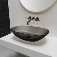 Смеситель для раковины встраиваемый двухрычажный VBFW-4G1MB цвет черный Vincea