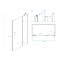 Душевая дверь RGW PA-07B R  90*195 41080709-84R профиль Чёрный стекло Прозрачное(Принт) 6 мм RGW