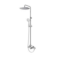 Душевая стойка со смесителем для верхнего и ручного душа, верхний душ из нержавеющей стали  Ручка "антикапля". Верхний душ диаметр 300 мм металл LEAF-CVDA-30-L-01 Хром ручка  Хром Cezares