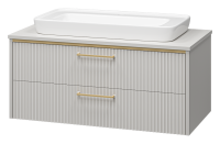 ELCHE -100 Тумба подвесная с 2 ящ. сер.кашемир (эмаль) + раковина УТ000022433 Brevita