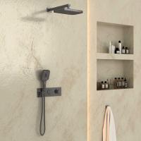 Душевой комплект встраиваемый, двухрежимный  цвет вороненая сталь VSFW-422T1GM VINCEA