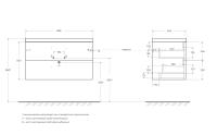 База под раковину подвесная с двумя выкатными ящиками AURORA-900-2C-SO-RT BelBagno
