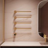 Полотенцесушитель элетрический из нержавеющей стали с таймером   брашированное золото 532 × 670 x 50 VTD-2H1BG Vincea