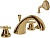 Смеситель на борт ванны с ручным выдвижным душем  LORD-BVD-02-Bi Бронза ручка  Белые Cezares